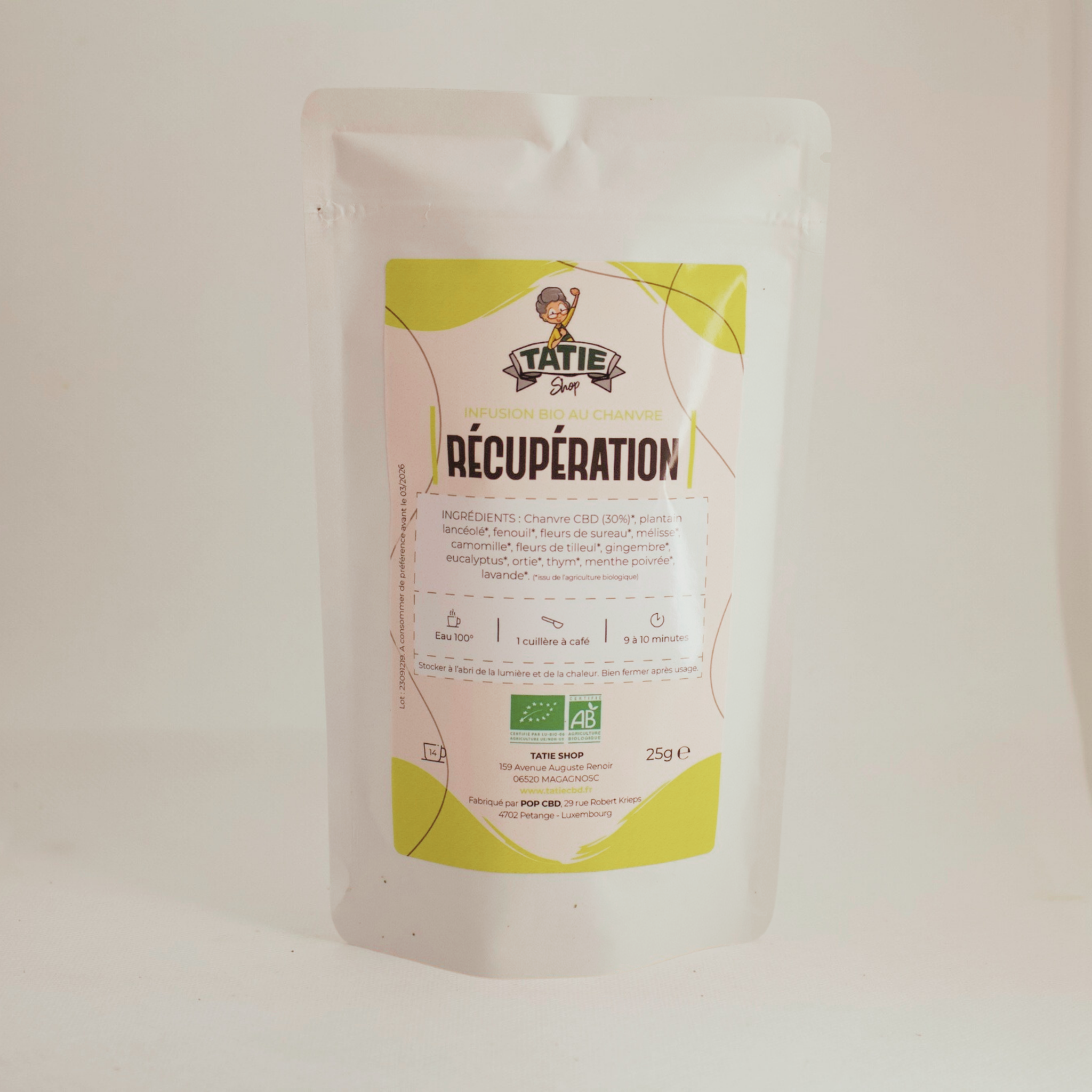 Infusion Bio "Récupération" - Tatie Shop